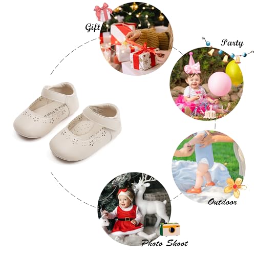image for Felix & Flora Soft Sole Beige Baby Dress Shoes - Infant Baby Walking S