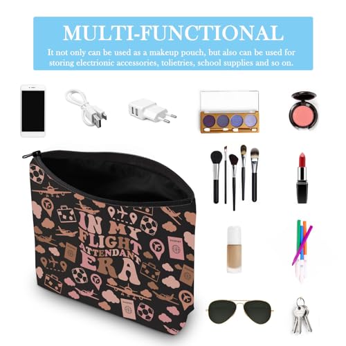 Flight Attendant Gift in My Flight Attendant Era Stewardess Aviation Travel Makeup Bag for Cabin Crew Hostess Aviation Gift (Flight Attendant Era BLK EU) - Image 3