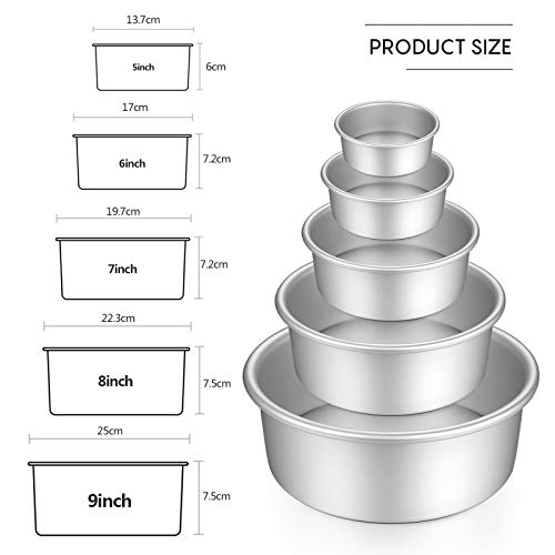 Backform Set aus eloxiertem Aluminium, rund, mit Antihaftbeschichtung