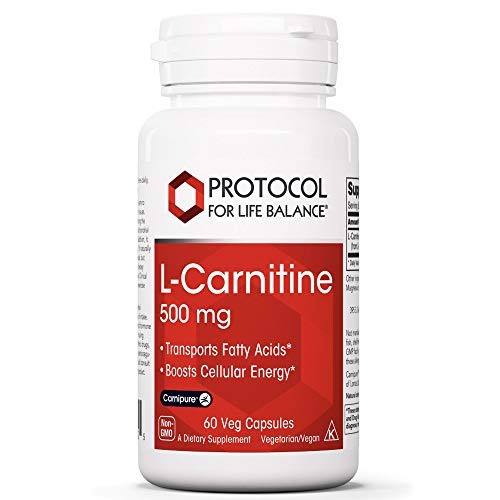 Protocol L-Carnitine 500mg – Supports Metabolic Health, Energy Production & Exercise Recovery* – Mitochondrial Supplement – Amino Acids for Sports Nutrition – Dairy-Free, Vegan, Kosher – 60 Veg Caps
