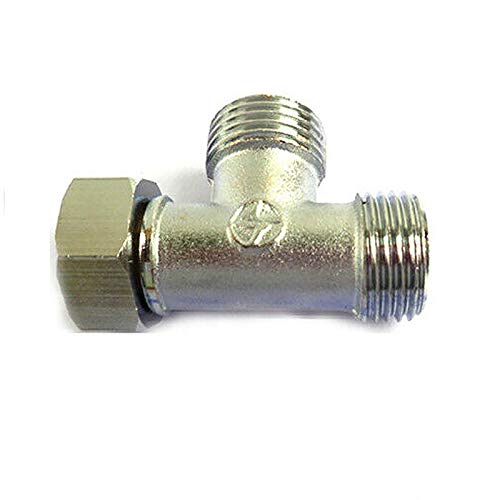 Fienow Connecteur de tuyau 3 voies 1/2" T en Cuivre, Argenté/Doré, 1 pièce, Diamètre 1,27 cm, Raccord de tuyau, T-connector, Pour systèmes de tuyauterie d'air, gaz, eau, argent