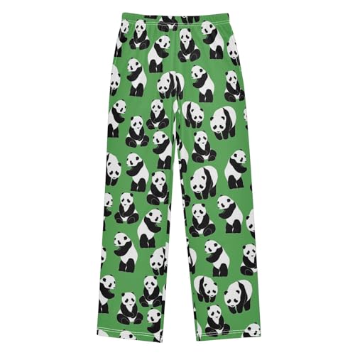ZZXXB Panda Walking Boys Long Pants Soft Trousers Elastic Waist Kids Lounge Bottoms with Pockets S-XL