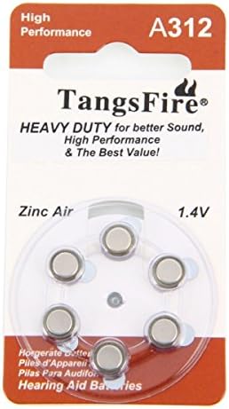 6pcs TangsFire 1.4V A312 Hearing Aid Zinc Air Batteries Silver