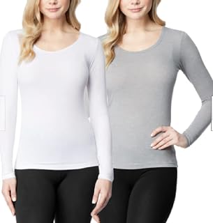 32 DEGREES Women's 2 Pack Ultra Light Thermal Baselayer Scoop Top
