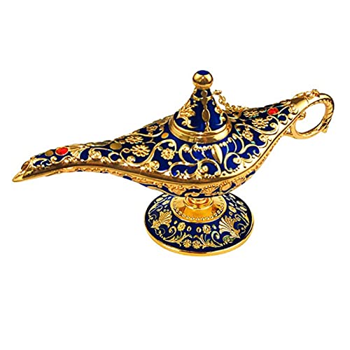 SUNMALL Vintage Legend Aladdin Lamp Magic Genie Wishing Light,Collectable Rare Classic Arabian Costume Props Lamp Tabletop Decor Crafts for Home/Wedding Decoration&Gift for Party