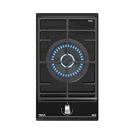 Teka GZC 31330 XB - Placa Gas Butano de 30 cm, Función ExactFlame, Bisel Frontal, Superficie de Vidrio Cerámico, 1 Fuego, Fácil de Instalar, Color Cristal Negro