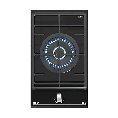 TEKA Placa de Gas 30 cm, ExactFlame, 1 Quemador Doble Anillo 4,00 kW, Vidrio Cerámico, Sistema Fast-Click, GZC 31330 (BUT)