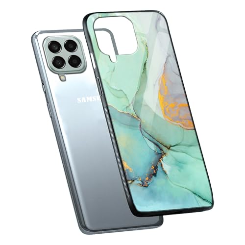 Image of COLORflow Back Cover Compatible with Samsung Galaxy M12 / A12 / F12 | Green Marble | Shockproof TPU Bumper Cover with Camera Protection Back Cover