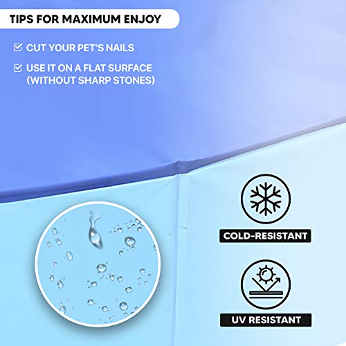 Mirtillo & Memole Hundepool, Kleiner Pool, großer XL-Pool, Pool für große Hunde, Klapppool, extra großer hoher Pool… – Bild 7