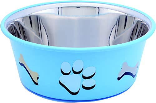 FURPET Paw & Bone Cutie Bowls (Blue) Export Quality Inside High Gloss Finish Stainless Steel Outside Colorful PP for Feeding Dogs/Cats (Medium 0.85 L) (B0C5F5C8JC) Amazon Price History, Amazon Price Tracker