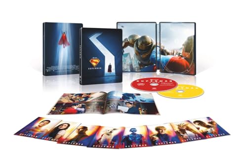 【Amazon.co.jp限定】スーパーマン　スチールブック仕様　４Ｋ ＵＨＤ ＋ ブルーレイ セット（ペーパープレミアム付）(A3ビジュアルシート3枚セット付) [Blu-ray]のサムネイル