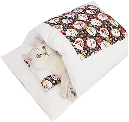 Amazon 猫 ベッド 犬 ベッド 用品 猫布団 暖かい 柔らかい ふわふわ 可愛い クッション ふわふわ 寒さ対策 キャットハウス 半密閉式 猫布団 ふとん 洗える 暖かい 冬の取り外し可能な滑り止 2 M 2 S Bench ベッド クッション 通販