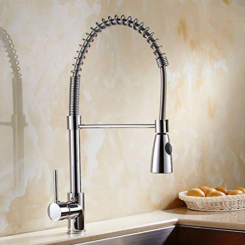 Robinet de cuisine à ressort avec douchette extractible double bec orientable LWX