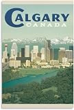 Leinwand-Poster Calgary Skyline Vintage Reise Poster 
