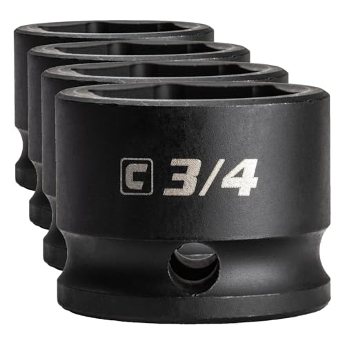 Image of Capri Tools 3 /4 in. Stubby Impact Socket, 3 /8 in. Drive, 6 Point, SAE (Pack of 4)