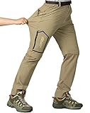  Leezepro Outdoorhose Herren Zwei Teile zerlegbar Leicht mit Gürtel Sonnenschutz Schnell Trocknende Wanderhose Funktionshose Schwarz(M,Khaki)