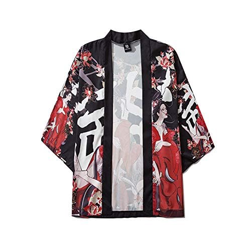 Image of LAI MENG FIVE CATS Women's Funny Cute Cat Cardigan Lightweight Kimono Loose Cover up Blouse Tops