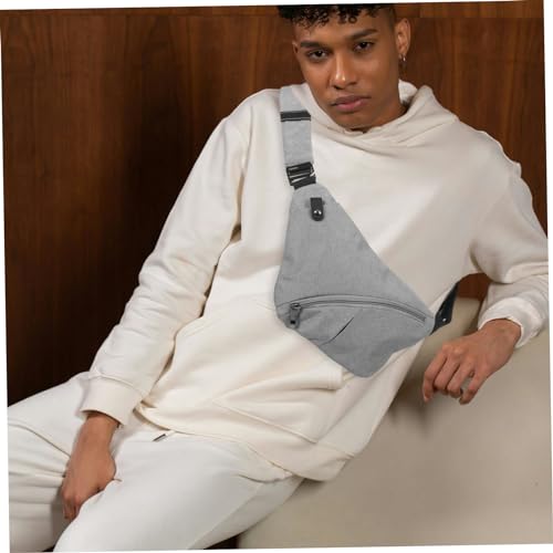 Bandolera hombre ligera ideal como bolsa de gimnasio y deporte en color gris claro 2