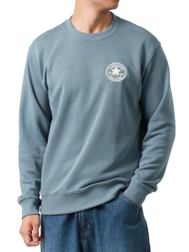 [コンバース] トレーナー メンズ 秋 裏毛 スウェット サガラ刺繍 ワッペン スエット アメカジ カジュアル ブルー M