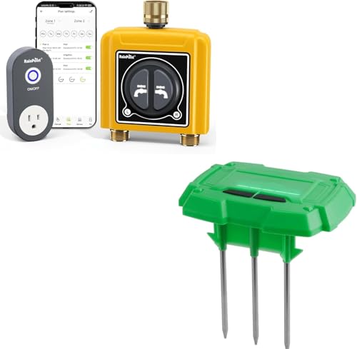 RAINPOINT WiFi Water Timer for Garden Hose, with Wireless Soil Moisture Sensor,Build Automated Irrigation Systems