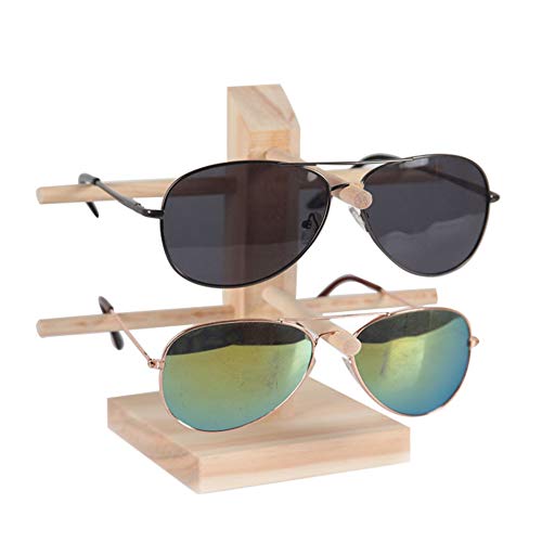 Angmile Gafas de Sol Soporte de exhibición 1/2/3/4 Opciones de Pares Material de Madera Gafas Soporte para Rack