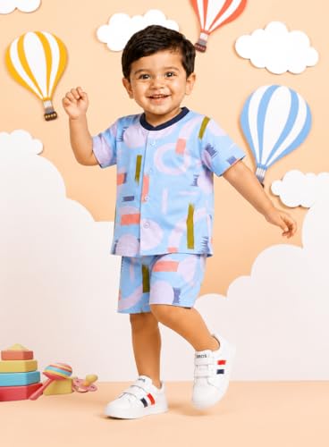 Image of 3BROS Baby Boys & Baby Girls Cotton Hosiery Clothing Set Half Sleeves T-shirt with Matching Pants (DB20HS6027 Parent)