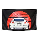 WHGJ Car Flag 3x5 ft for Vintage JDM GTR Fans Wall Tapestry Huge Garage Heavy Duty 200D Polyester Wall Tapestry Poster Décor