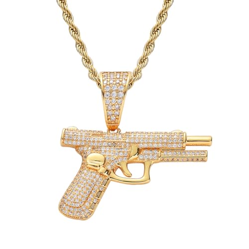 Kawailay Gun collier Pistolet Style Armée Punk Bike Rock Hip Hop Hommes Femmes - Style 1