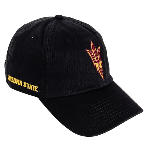 Desert Cactus Arizona State University Baseball Hat ASU Sun Devils Brimmed Embroidered Hats Cap Adjustable Cloth Strap Adult (US Alpha One Size Black)