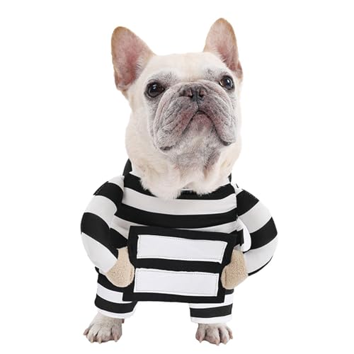 Disfraz cómodo de prisionero para perro pequeño talla L miniatura 4