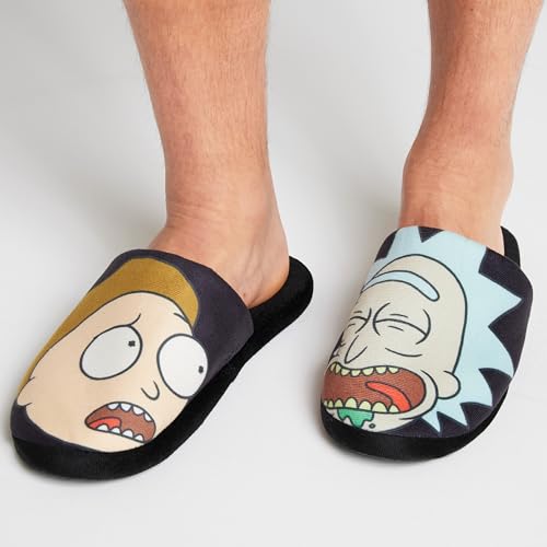 RICK AND MORTY Men's Slippers - Indoor House Shoes Teenagers Mens Sliders Size 8-13 Non Slip Lounge Wear Gifts for Him2