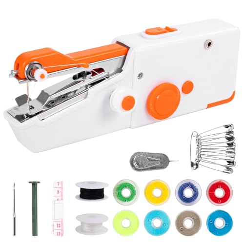 Yiweire Mini Electric Sewing Machine for Travel and Home Use,Handheld Sewing Machine for Beginners,Quick Sewing, Easy Buttoning, DIY Gadgets