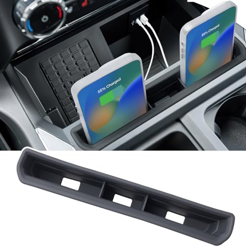PIMCAR Truck Phone Holder for 2023 2024 2025 2026 Ford F250 F350 F450 F550 Pocket Insert Organizer with USB Hole Premium Silicone Anti-Tipping Phone Stand Super Duty OEM Accessories