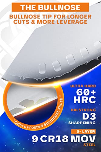 Dalstrong Bull-Nose Butcher & Breaking Knife - 10 Inch - Valhalla Series - 9Cr18Mov Hc Steel Kitchen Knife - Celestial Resin & Wood Handle - Razor Sharp Bbq Meat Knife - W/Leather Sheath #TOP1