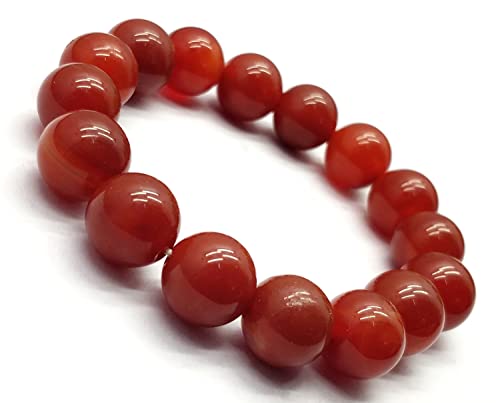 Bracelet en cornaline 12mm LKBEADS mixte de 7 pouces pour méditation