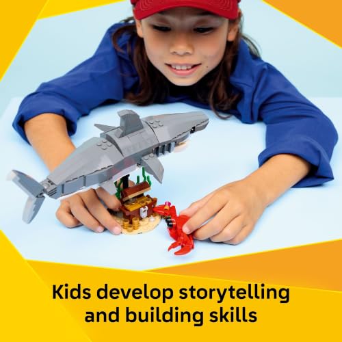 LEGO Creator 3 in 1 Fierce Shark with a Treasure Chest 31381 | Building Toys for Boys & Girls, Ages 8+, 3 Building Options, Kids Bedroom & Desk Décor, 379 Pieces, Gift for Birthdays - image 4