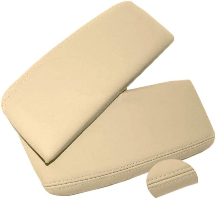 Fits 2005-2010 Acura RL Real Beige Leather Armrest Center Console Lid Cover (Skin Only)