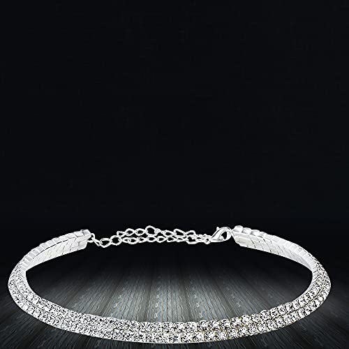 YouBella Fashion Jewellery Silver Crystal Rhinestone Choker Necklace for Women.(Valentine Gift Special) (Image - 5)