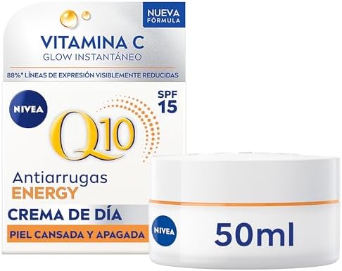 NIVEA Q10 Antiarrugas Energy - Crema de Día Iluminadora con SPF15...