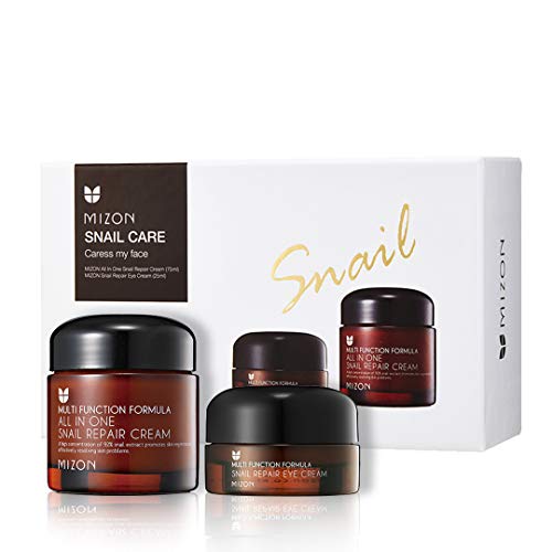 MIZON Snail Care Set, Face and Eye Cream Skincare Set, All in One Snail Repair Cream (75ml) and Snail Repair Eye Cream (25ml), Facial Moisturizer, Anti-Wrinkle Wrinkless, Dark Circles Care , Korean Skin Care Routine Set