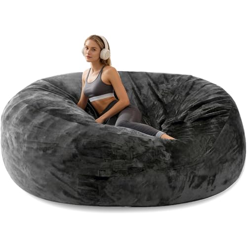 Giant Beanbag Chair 6FT Bean Bag Chairs for Adults with Filler Reading Chair Cloud Boneless Couches for Living Room Furniture Memory Foam Lazy Sofa