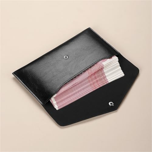Wallet Long Clutch Bag Simple and Stylish Large Capacity Soft Leather Wallet(Black)3