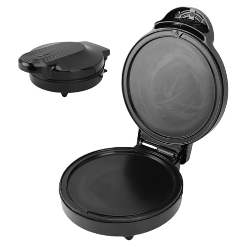 Pssopp Heating Countertop Pizza Maker, 6.89in Heating Diameter Multifunctional Design Anti Stick Electric Round Griddle for Quesadillas Omelettes and More(1000W) (US Plug 110V)