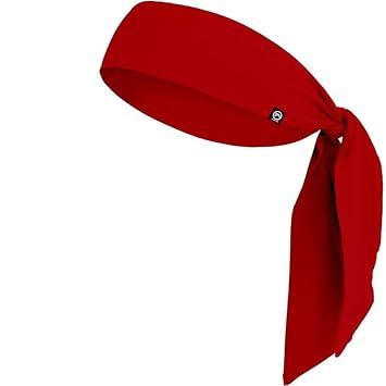 BISMAADH Sweat Polyester Wicking Tie Head band- Sports, Running, Football, Workout Sweat Head band For Men-Red
