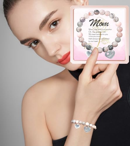 Image of New Mom Gifts, Footprint Charm Bracelet with Message Gift Card Mothers Day Gifts for New Mom,Mommy To Be,1st Time Mom,Expecting Mom