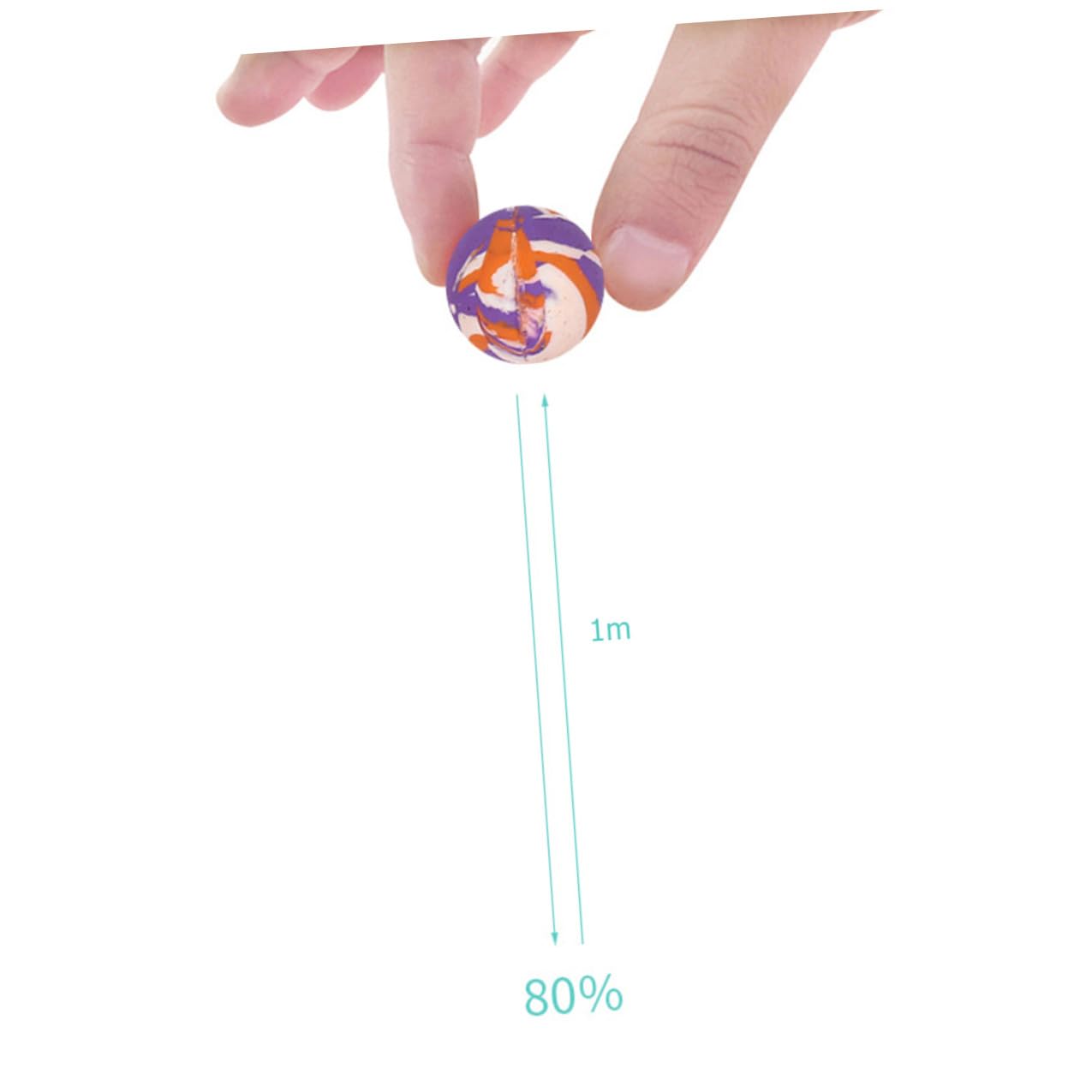 Toyvian Palline Rimbalzanti in Gomma 32mm, 100 Pezzi per Bambini | Confezione da 100, Forte Elasticità, per Compleanno e Distributori Automatici Stile Casuale