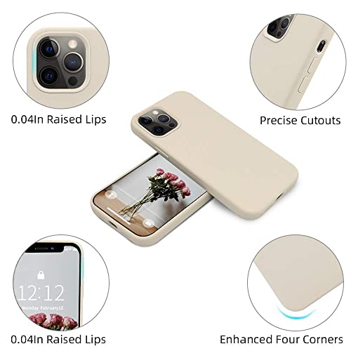 Image of M Cart Case Liquid Silicone Case Cover Gel Rubber Full Body Protection Shockproof Case Cover Compatible with iPhone 12 Cases /iPhone 12 /12 Pro (2020) 6.1 inch (Stone Grey)