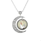 Henny Penny and Tale of Chicken Little Story Book Anhänger, Huhn Schmuck, Hühner-Halskette, Geschenk für Huhn-Liebhaber, Mond-Halskette, Bibel-Zitat-Anhänger