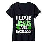 Photo Gallery donna i love jesus and broccoli maglietta con collo a v Photo Gallery donna i love jesus and broccoli maglietta con collo a v