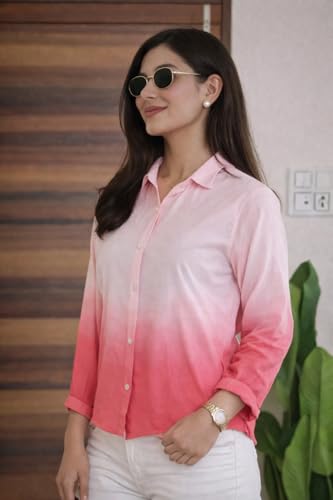 Image of Women's Korean Style 3 /4 Sleeve Oversized Button Down|| Workwear Top Shirt for Office & Casual Wear Women Shirt || Shirt for Woman || Top for Women (L-98-101)
